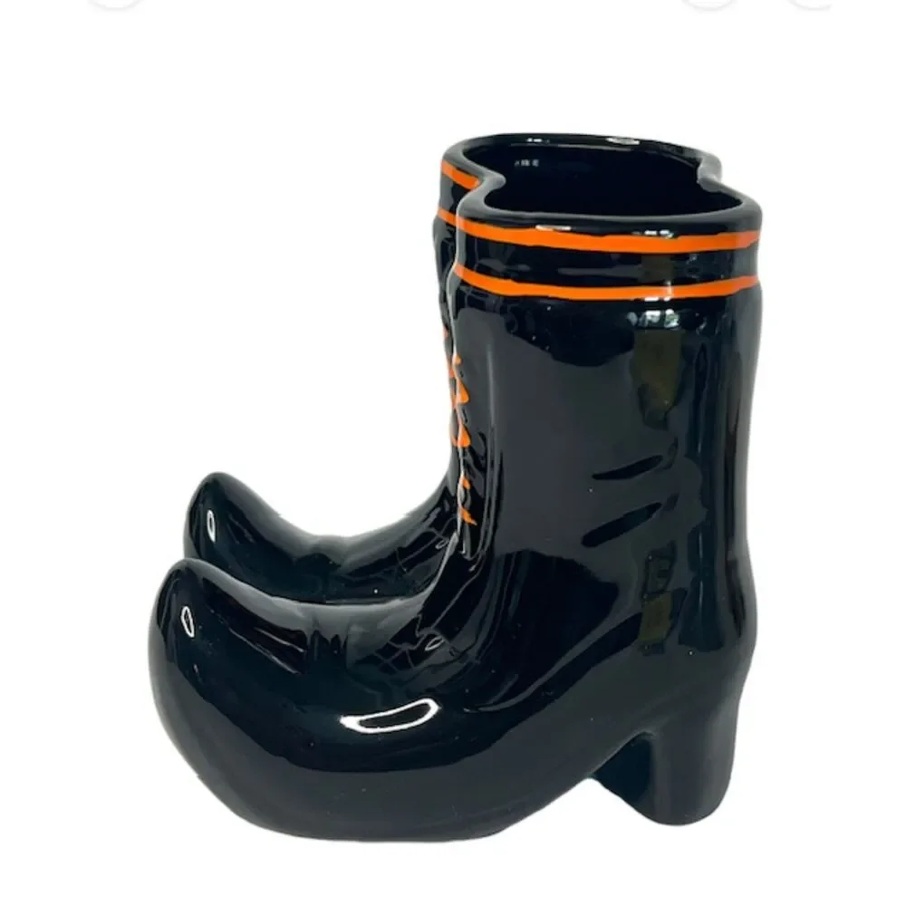Halloween Figural Witch's Shoes Shaped Vase Witchy Decor